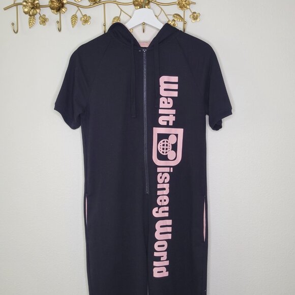 Walt Disney World Womens Jumpsuit Rose Gold Hooded One Piece Minnie Ears M #3186 - Picture 3 of 10